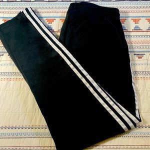 Adidas Black and white stripe track pants- Size Medium